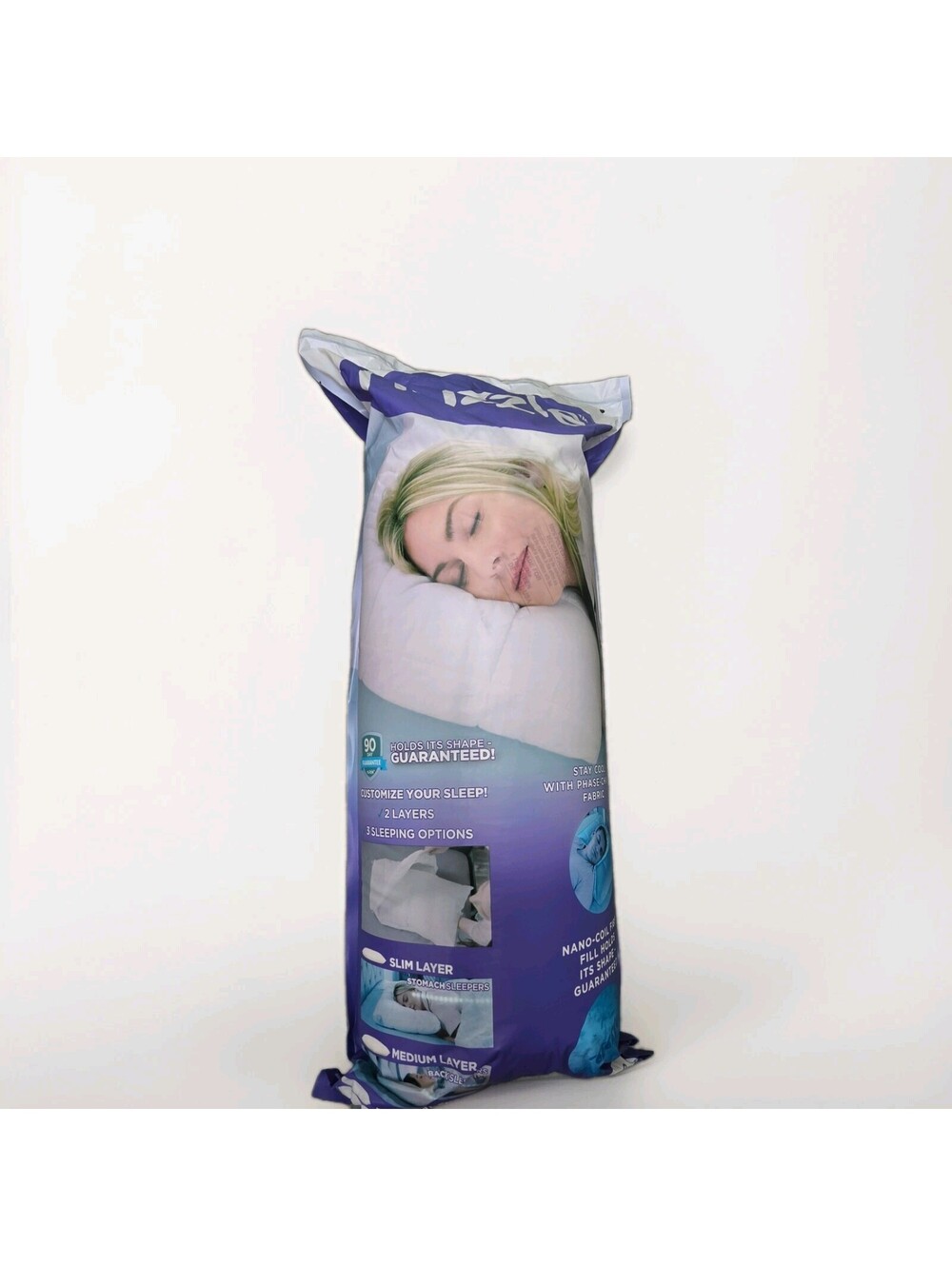 New Nuzzle Cooling Adjustable Pillow for Side Back Stomach Sleepers Standard Sz